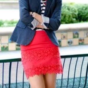 NWT J. Crew Pique Daisy Lace Skirt